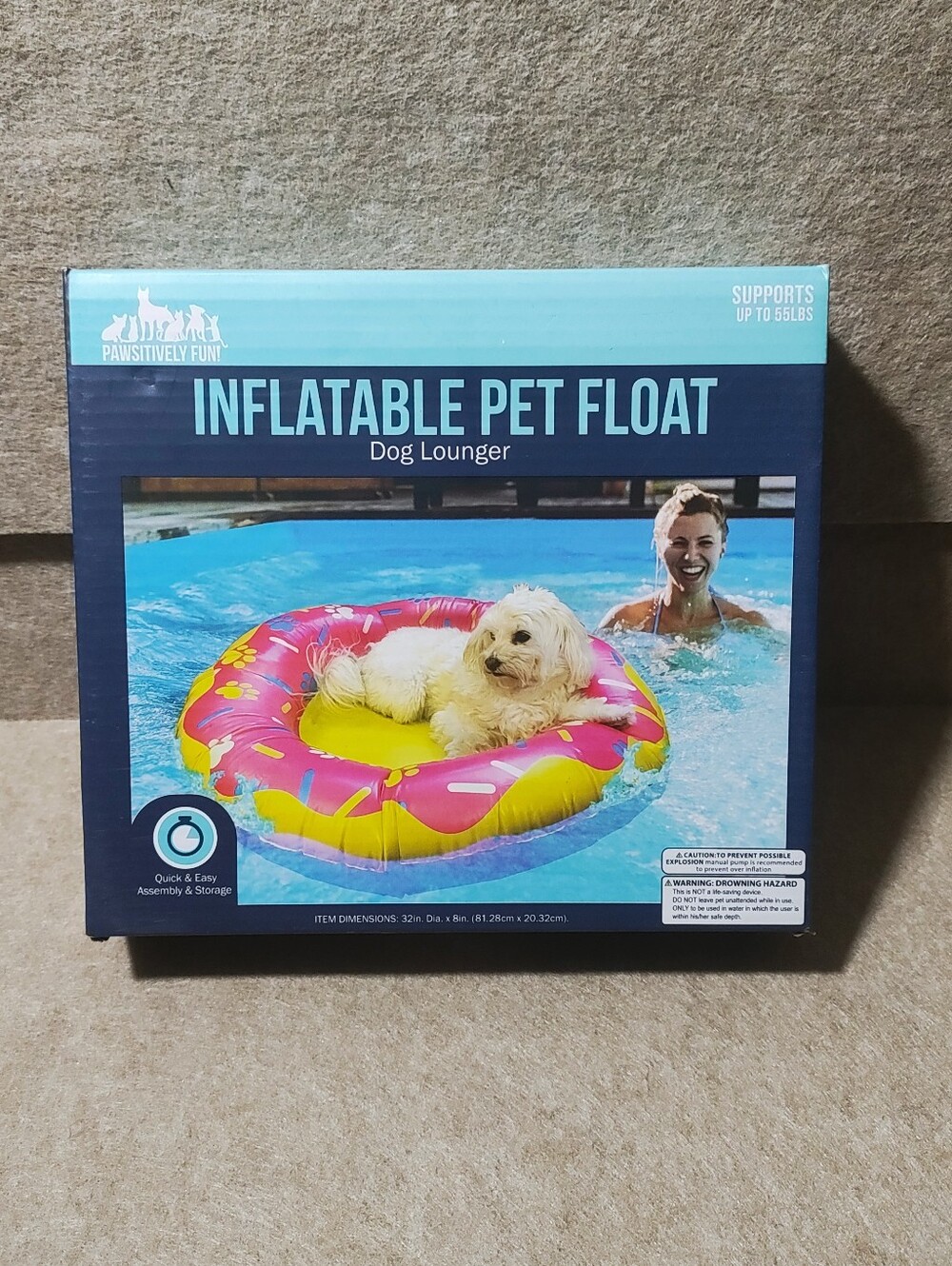 Pawsitively Fun Inflatable Pet Float Dog Lounger -C